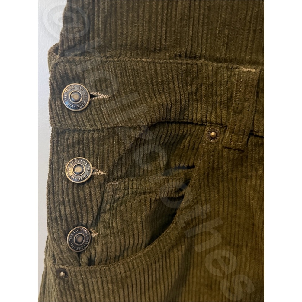 NWT Free People Olive Green Corduroy Jumpsuit - Picture 7 of 13
